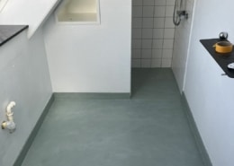 Microcement er oplagt på badeværelset, da det er holdbart og slidstærkt